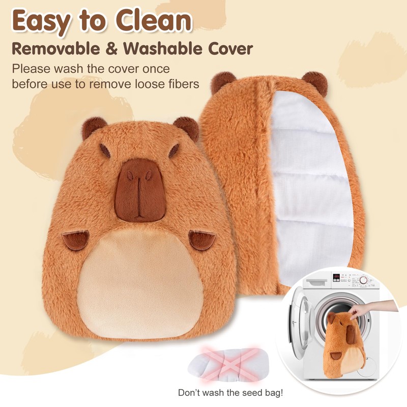 Capybara Microwavable Heating Pad for Belly, Neck & Shoulders, Heated
