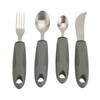 4pcs Adaptive Utensils Knife Fork Spoons Weighted Wide Handles Grey