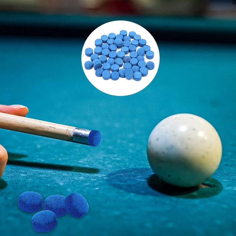 Zbssny 50 Pieces Cue Tips, 10mm Pool Tips Snooker Tips,Blue