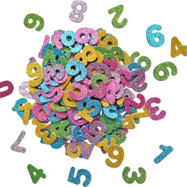 Numbers Stickers, Glitter Foam Stickers, Foam Rubber Decoration for Bag, Crafting Stickers for Scrapbooking Accessories Kit