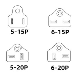 Tekit C14 to 5-15R/5-20R Comb AC Electrical Adapter Travel Plug Adapter, IEC 320 C14 to US 3 Prong NEMA 5-15R and 5-20R Y Splitter Female Socket Power Converter, 1-Pack