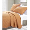 Serenta 3 Piece Solid Reversible Microfiber Quilts Set, King, Orange/Purple