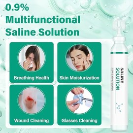 Paquete de 90 unidades de solución salina fisiológica portátil, solución salina isotónica estéril, solución hidratante suave y de limpieza de ojos, em
