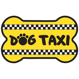 Dog Taxi - Bone-Shaped Magnet - 5.5" x 3.5"
