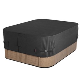 iBirdie Outdoor Waterproof Hot Tub Swim SPA Cover 112 x 97 inch fit 8 x 9 ft, 110 x 96, 108 x 96, 106 x 94, 800D Heavy Duty Weatherproof Rectangle Protectors Protective Rectangular Cover Cap