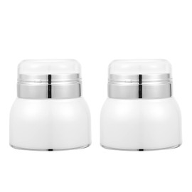 Lurrose Travel Skincare Containers 2Pcs Airless Pump Jars Lotion Dispenser with Pump Acrylic Airless Cosmetic Container for Toiletries Moisturizer Cream, 30Ml Travel Toiletries Containers