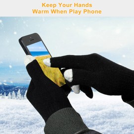 Edge by Body Code Unisex Touch Screen Gloves Full Finger Winter Warm Knitted Gloves For Warmth Running Cycling Camping Hiking