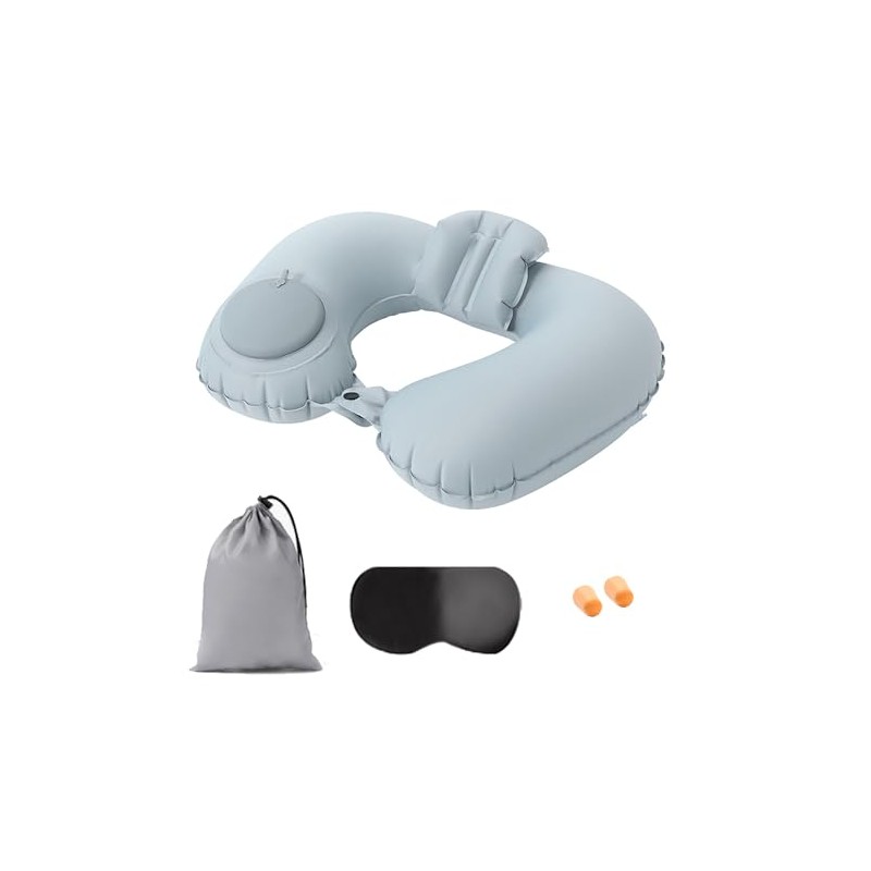 yowodana ネックピロー 首枕 エアーピロー 携帯枕 空気枕 U型まくら トラベルピロー 旅行枕 便利グッズ