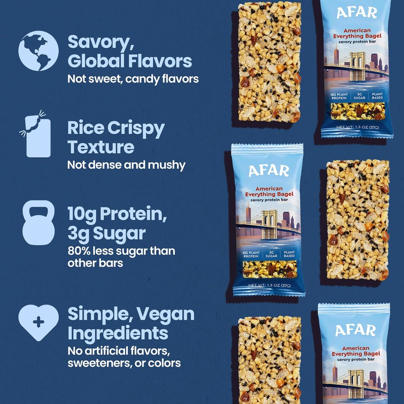 Afar Savory Protein Bars – Low Sugar, High Protein –