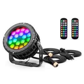 ATCD 72W RGBW LED Wall Washer Light, RGB+5700K CCT Dimmable Flood Light - Waterproof Outdoor/Indoor Color Changing Spotlight with Remote, 100-277V AC, Linkable for Landscape Lighting