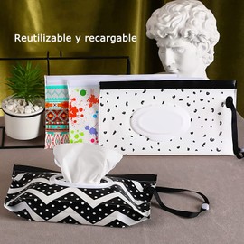 Paquete de 9 Dispensador de Toallitas Húmedas para Bebés, Soporte de Toallitas Recargable Portátil, Contenedor de Bolsa de Toallitas Ligera y Ecológica