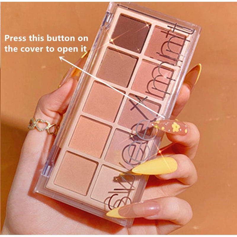 Go Ho 10 Colors Matte Eyeshadow Palette, Highly Pigmented, Blendable