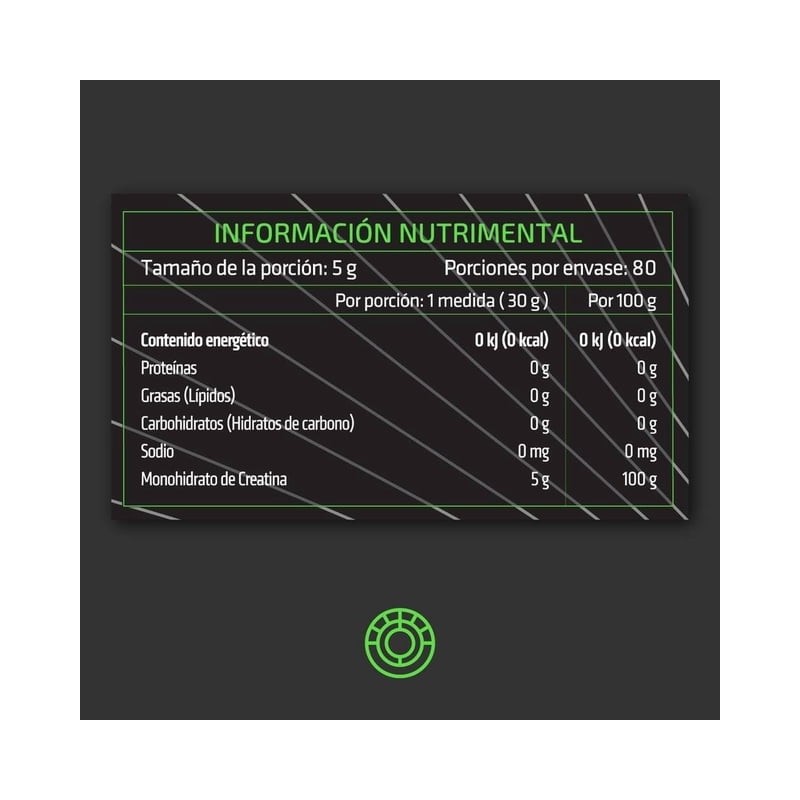 Suplemento alimenticio Healthaddiction Polvo de creatina monihidrata 400g