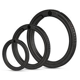 KeyUnity Titanium Keyring, Key Ring Hoop, Strong Keyring, Keychain, Car Keychain Keyring, Key Rings Men, Keyring Clip, 33/25/17.5mm Side Pushing Split Rings for Key Carabiner, Flashlight(1L+1M+1S)