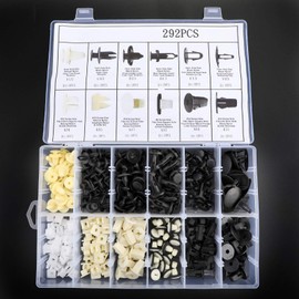 Topteng 292PCS Fender Door Hood Bumper Trim Clips Body Retainer Assortment & Screwdriver