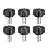sourcing map 6pcs Knurled Clamping Knobs M5 x 10mm Metric