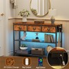 Furologee Console Table with Charging Station & 3 Fabric Drawers,