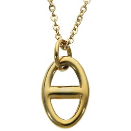 Shinjuku Gin no Kura Round Anchor Chain, Gold, Necklace, Pendant (with Chain), Marina, Marina, Ship, Simple, Stainless Steel, Stainless Steel