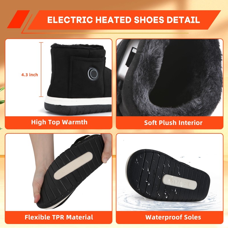NBtoUS Women Heated Shoes with 2 Pack 5500mAh Battery,3 Heating