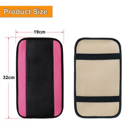JNNJ Car Center Console Cover, PU Leather Car Armrest Cover Universal Waterproof Center Console Pad, Universal Center Console Armrest Pad, Car Accessories Interior Protection for Cars(Pink)