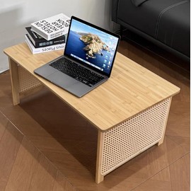 YHGSYXL Japanese Floor Table Bamboo Folding Coffee Table Portable Solid Wood Japanese Coffee Table, No Assembly Japanese Dining Table for Sitting on The Floor, Easy Storage(31.5 * 18.9 * 13.8in.)