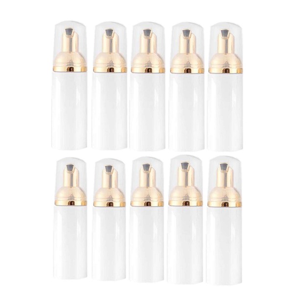 10 Pcs 1.7Oz Foam Bottle with Gold Pump Empty Travel