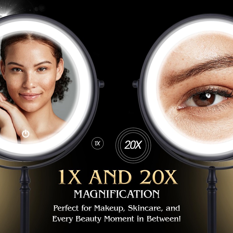 Ultra Zoom 20X Magnifying Lighted Makeup Mirror - 20X &