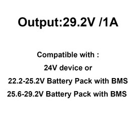 24V 1A Battery Charger, 29.2 Volt Battery DC5521 Charger Power Supply with DC5521 Male Connector for Kid Ride On Toys, Powered Wheels Massage Gun