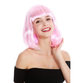 WIG ME UP - 0073-3-PC28 Women's Wig Carnival Shoulder Length Long Bob Bob Straight Fringe Light Pink