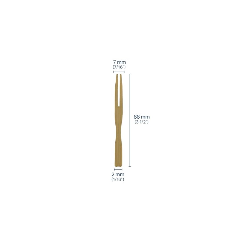 Disposable Bamboo Fruit Forks – 88mm Long, 7mm Wide, 2mm