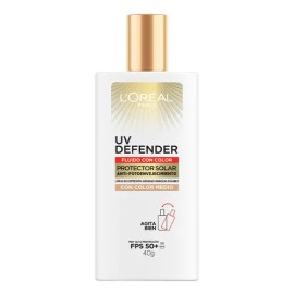 UV Defender Protector Solar FPS50+ Fluido Tono Medio, 40 g