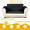 INFANS 2 Seat Children Sofa, Upholstered Couch with Footstool Sturdy