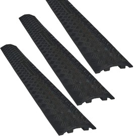 Electriduct Drop Trak Cable & Hose Protector Cord Cover - Small - Black - 3 Pack