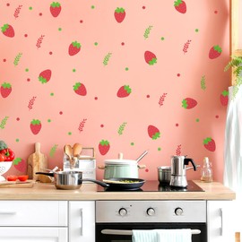Buer Homie Strawberry Decor for Walls, Strawberry Themed Party Decorations Birthday Decorations, Strawberry Wall Stickers, Kitchen Stickers Kitchen Decorations for Walls (S)