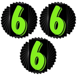Versa-Tags 36 Number Six (6) 7.5-Inch Green and Black Windshield Pricing Number Stickers for Car Dealers