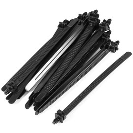 Uxcell a14012100ux0356 Nylon Releasable Screw Mount Cable Tie Cord, 151mm Long, 20 Pcs, Black