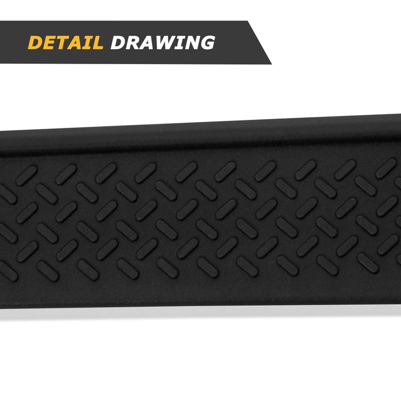 CALLIERT 6 Inches OE Style Running Boards, Matte Black Side