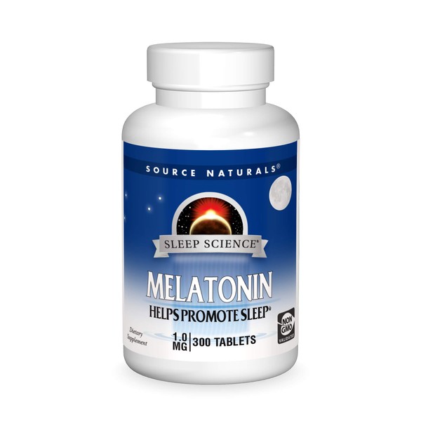 Source Naturals Sleep Science Melatonin 1mg - Safe, Non Habit - 300 Tablets