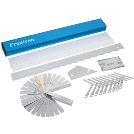 Frautron Guitar Luthier Tool Kit Includes 16" Fret Leveling Beam, Guitar Neck Notched Straight Edge Setup Tool, Fret Rocker, String Action Ruler Gauge, 9 Understring Radius Gauge, Feeler Gauge