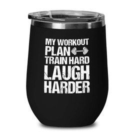 Personal Trainer Black Edition Wine Tumbler 12oz - My Workout Plan - Fitness Instructor Workout Coach Exercise Lover Cardio Lover Gym Coach