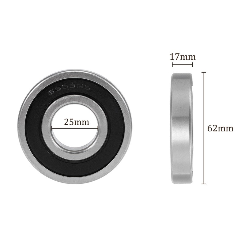 Kozelo 6305RS Deep Groove Ball Bearings - [25x62x17mm] Carbon Steel