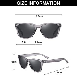 DAVBNM 2 Pairs Polarised Sunglasses Unisex Retro Clear Frame Classic Square Glasses UV Protection for Men and Women for Driving Hiking Fishing Sports