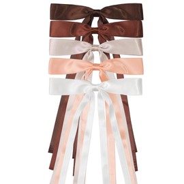 Ayesha Silky Satin Hair Bows Hair Clips for Women Satin Hair Ribbon Barrettes Hair Accessories for Women Girls 5pcs