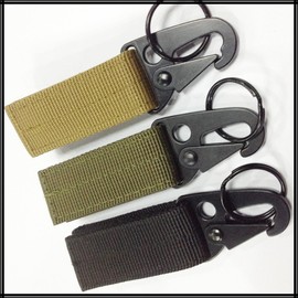 White Fang AZ098 Men's Key Ring, Hook, Key Holder, Belt, Military Airsoft Outdoor,, green