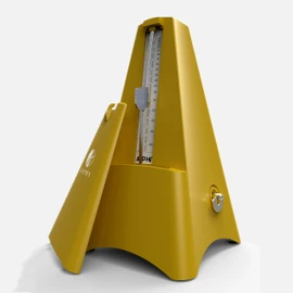 AUPHY Mechanical Metronome with Accent Bell, Classic Shape, Accurate Beat, Multiple Beat Modes, Suitable for Piano Guitar Drums Violin Saxophone etc(Matte Gold)