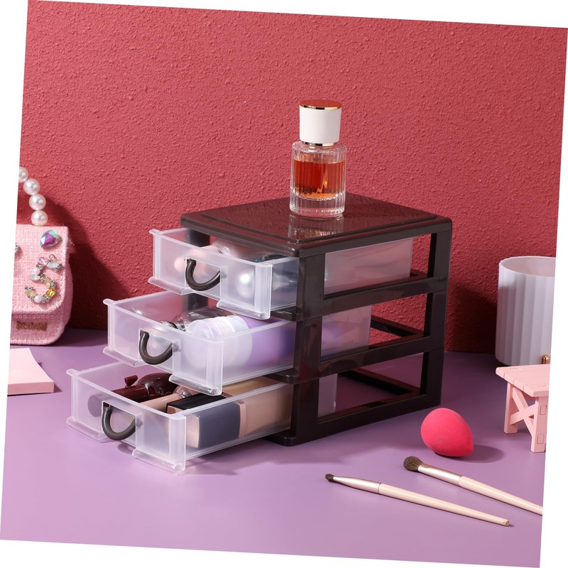 KOMBIUDA Plastic Storage Bin 3 Tier Drawer Organiser Box Home