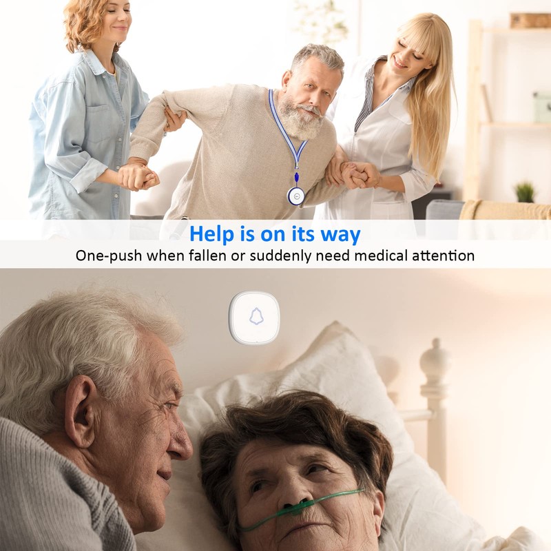 3 Pack Wireless Caregiver Pager Panic SOS Call Button with