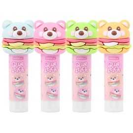 4Pcs Cute Solid Glue Sticks, Cartoon Solid Glue Sticks, Sticks for School Office Home Crafting Supplies, 0.28 Oz, 4/Packs