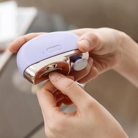 Purple Automatic Electric Nail Clipper, Nail Trimming and Polisher Nail Dust Storage, Scrap Storage Design, Rechargeable Safety Trimmer for Baby, Kids, Adults, Elderly