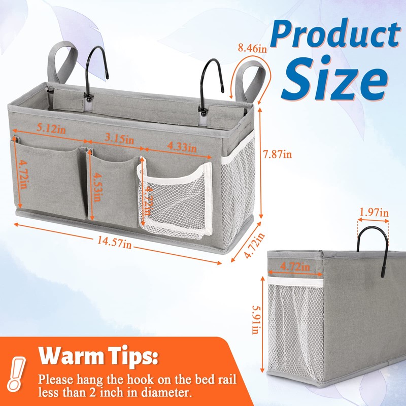 Loghot Bedside Caddy/Bedside Storage Bag Hanging Organizer for Bunk and